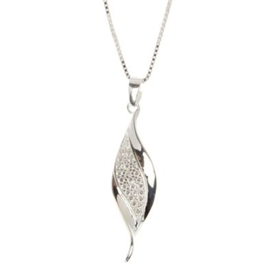 Van Peterson 925 Sterling silver leaf pendant necklace
